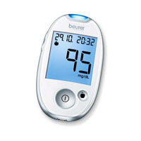 BEURER GL44 Blutzuckermessgerät mg/dl weiß