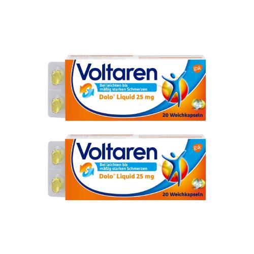 Voltaren Dolo Liquid 25 mg Weichkapseln, gegen Rückenschmerzen Doppelpackung 
