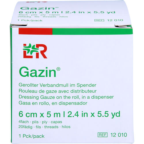GAZIN Verbandmull 6 cmx5 m 4fach gerollt