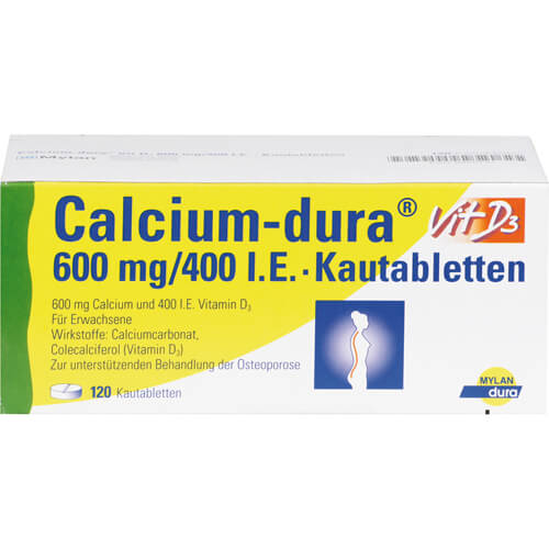 CALCIUM DURA Vit D3 600 mg/400 I.E. Kautabletten
